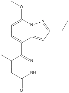 Molecular Structure of 909719-82-0 (3(2H)-Pyridazinone,6-(2-ethyl-7-methoxypyrazolo[1,5-a]pyridin-4-yl)-4,5-dihydro-5-methyl-)